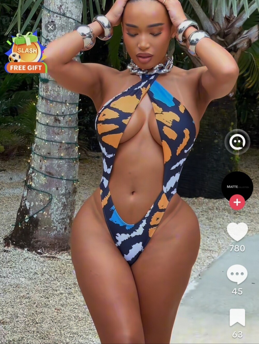 NWOT: Matte Swim Sebastian Monokini x Safari Azul - Size L
